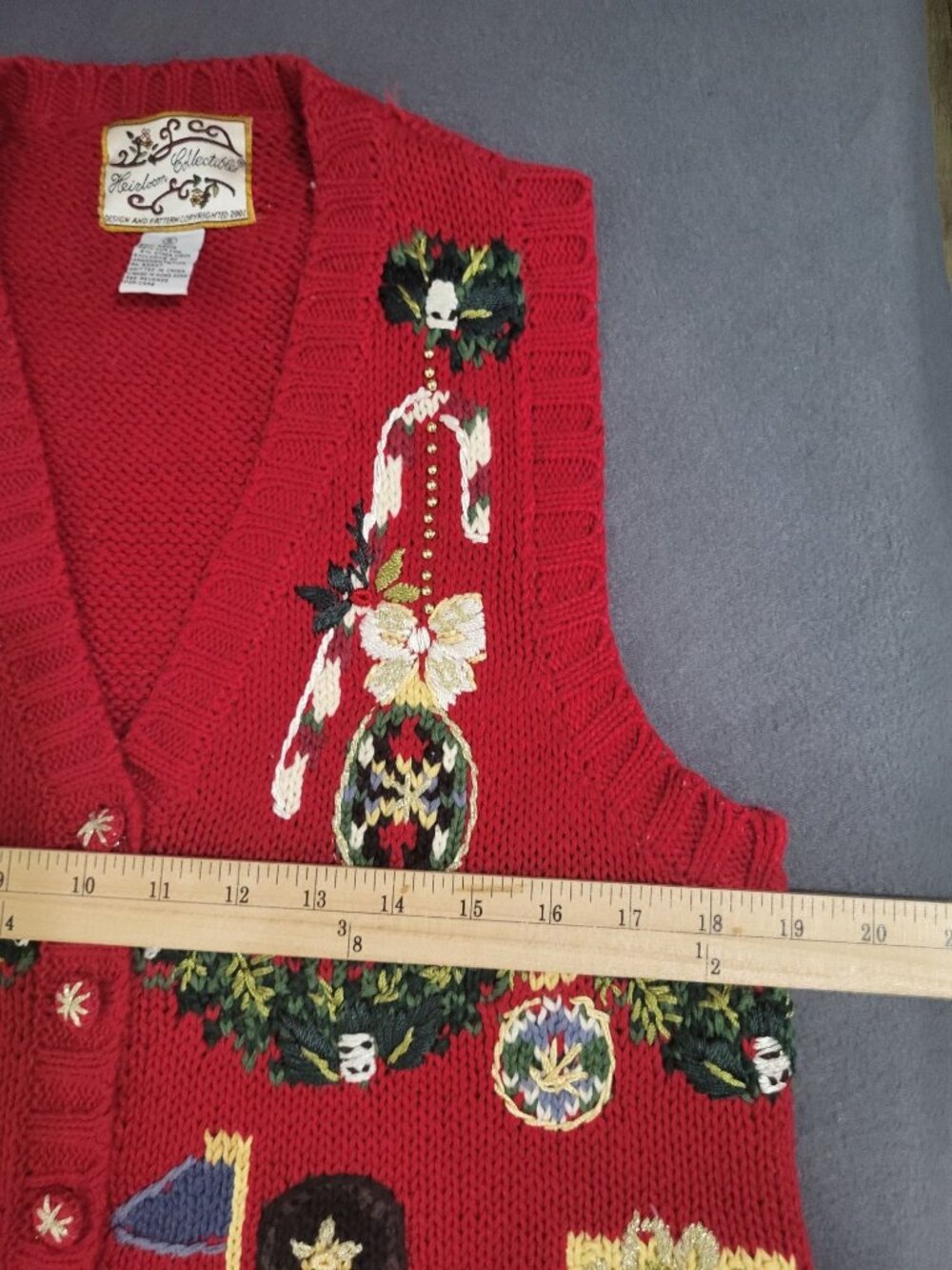 VTG Heirloom Collectibles Ugly Christmas Sweater Vest Nutcracker Holiday SZ S - Picture 4 of 9